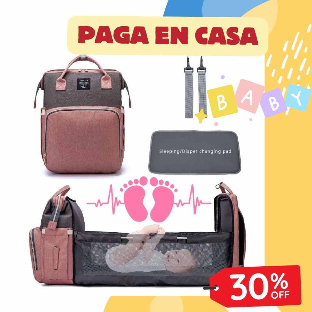Bolso Pañalera con Cambiador tipo Cuna