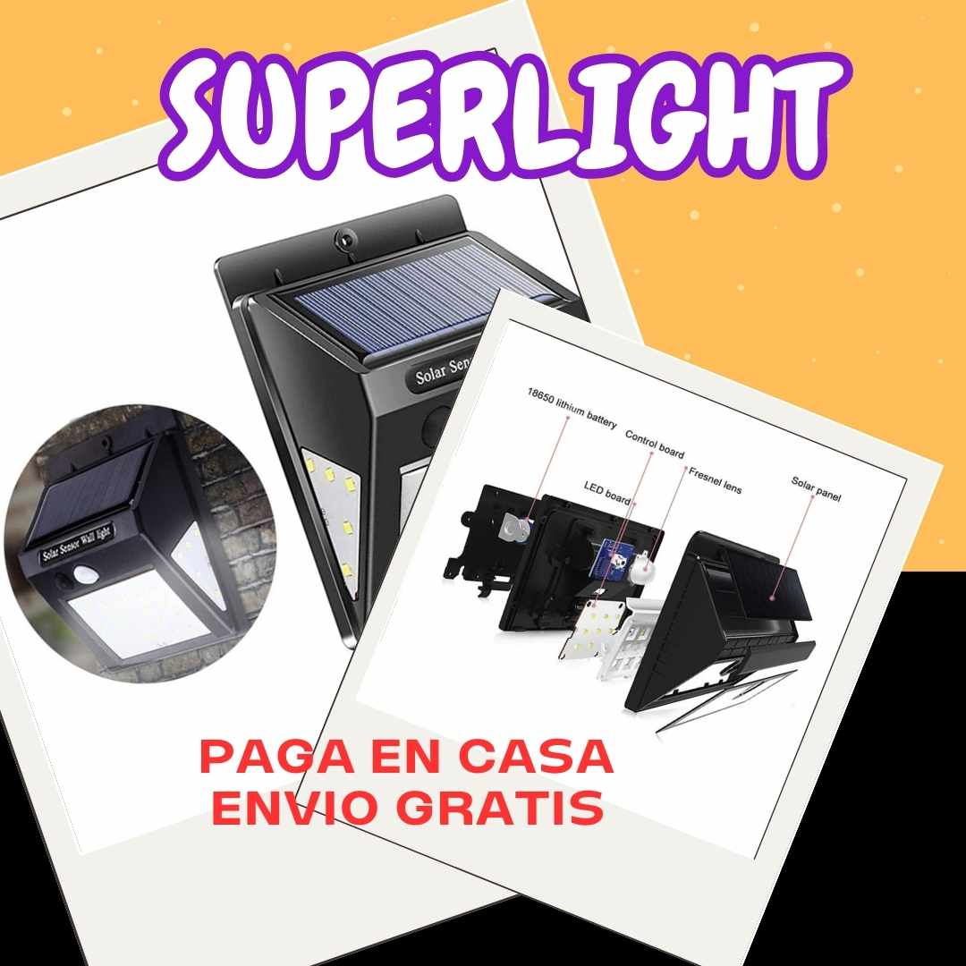 Luz Led Solarx2 "Superlight" con Sensor