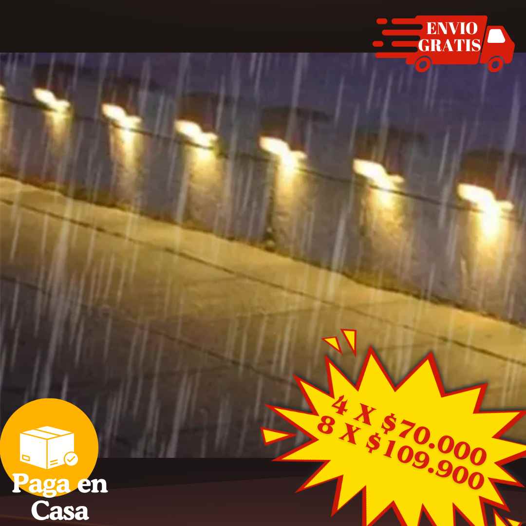 "SolarBloom" Pack 4 Luces led solares $70.000 OFERTA por 2 Packs X8 Lamparas $109.900