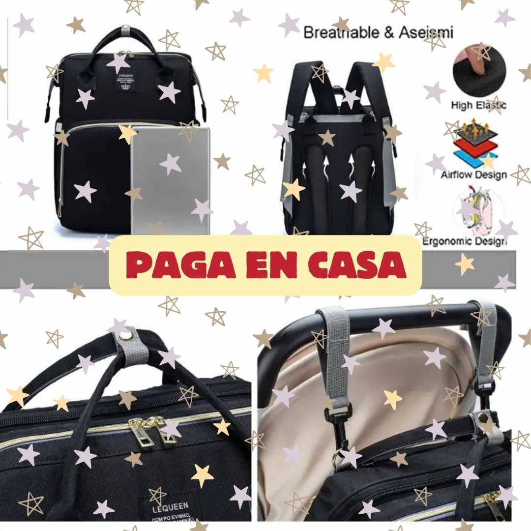 Bolso Pañalera con Cambiador tipo Cuna