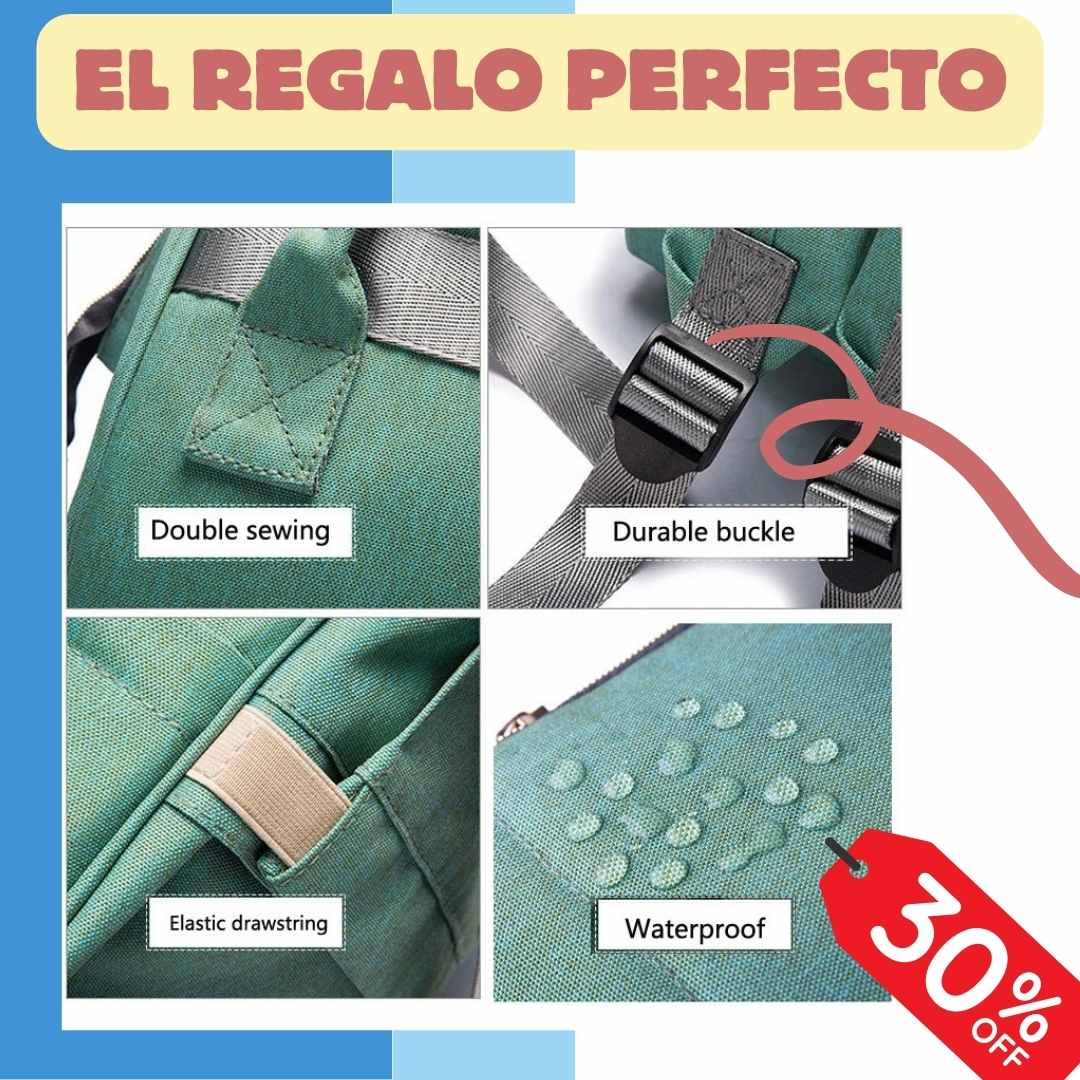 Bolso Pañalera con Cambiador tipo Cuna