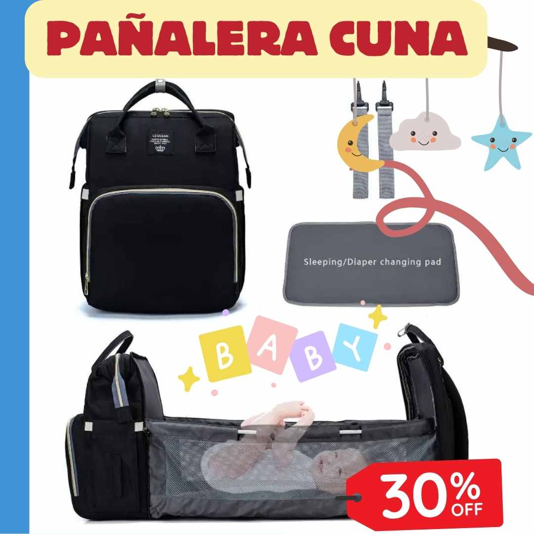Bolso Pañalera con Cambiador tipo Cuna
