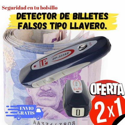 Oferta 2x1 "Detector Probador de Billetes Falsos tipo Llavero" perfecto para el bosillo y el bolso