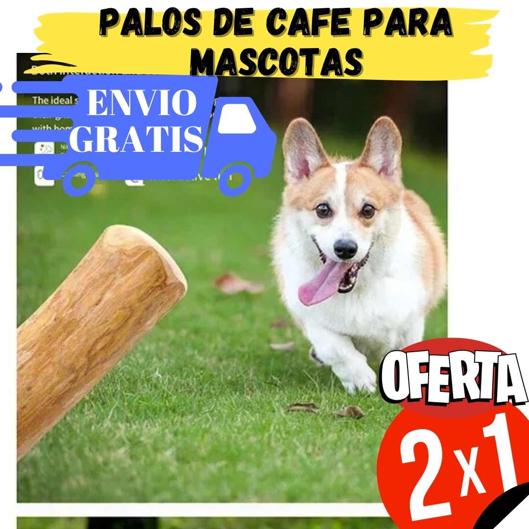 Oferta 2x1 Palos de Cafe para Mascotas "Juguete organico" 1 talla S y 1 talla M