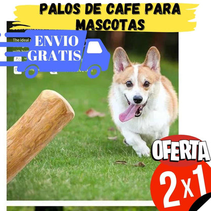 Oferta 2x1 Palos de Cafe para Mascotas "Juguete organico" 1 talla S y 1 talla M