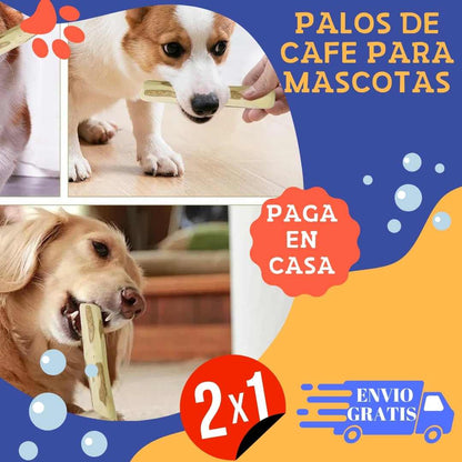 Oferta 2x1 Palos de Cafe para Mascotas "Juguete organico" 1 talla S y 1 talla M