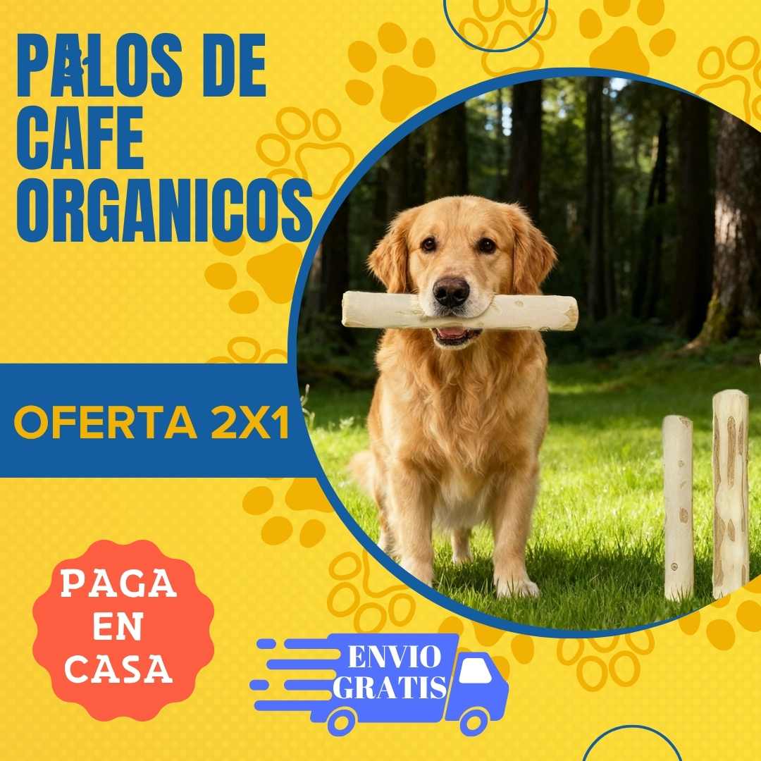 Oferta 2x1 Palos de Cafe para Mascotas "Juguete organico" 1 talla S y 1 talla M
