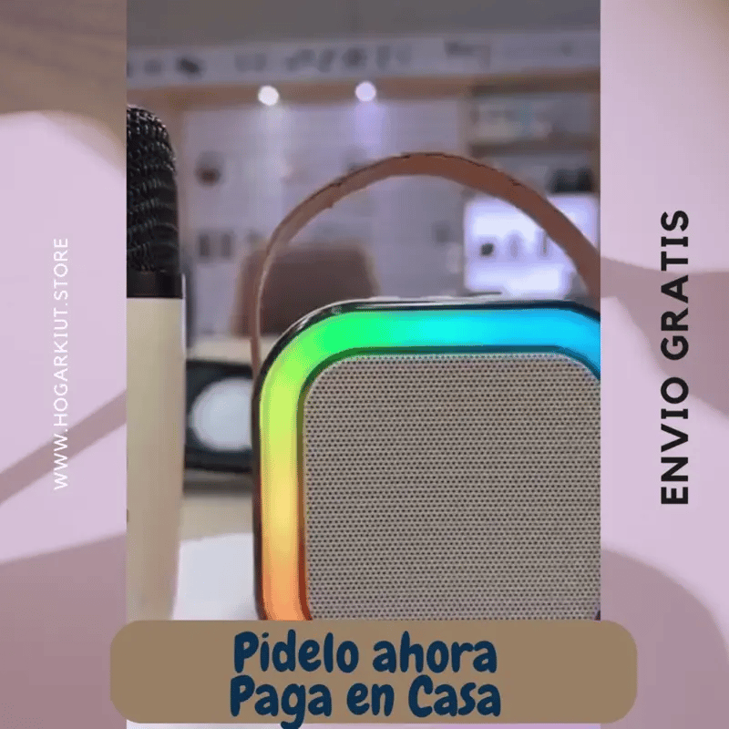 Parlante Karaoke con 2 microfonos – Hogar kiut