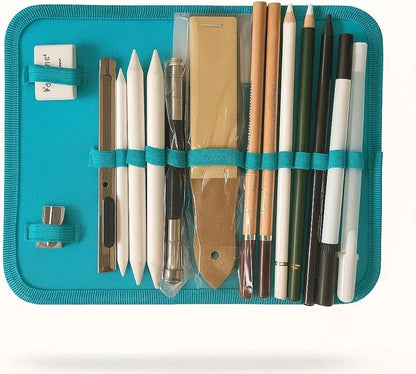 Kit de dibujo a Lapiz caja metalica  x 36 piezas+ libreta
