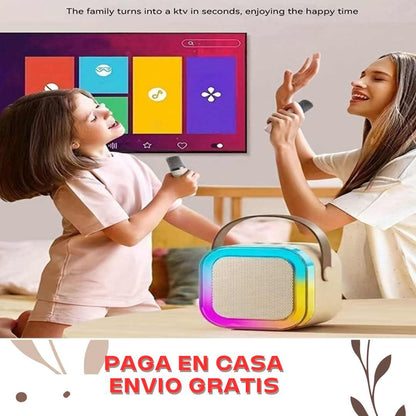 Parlante Karaoke con 2 microfonos