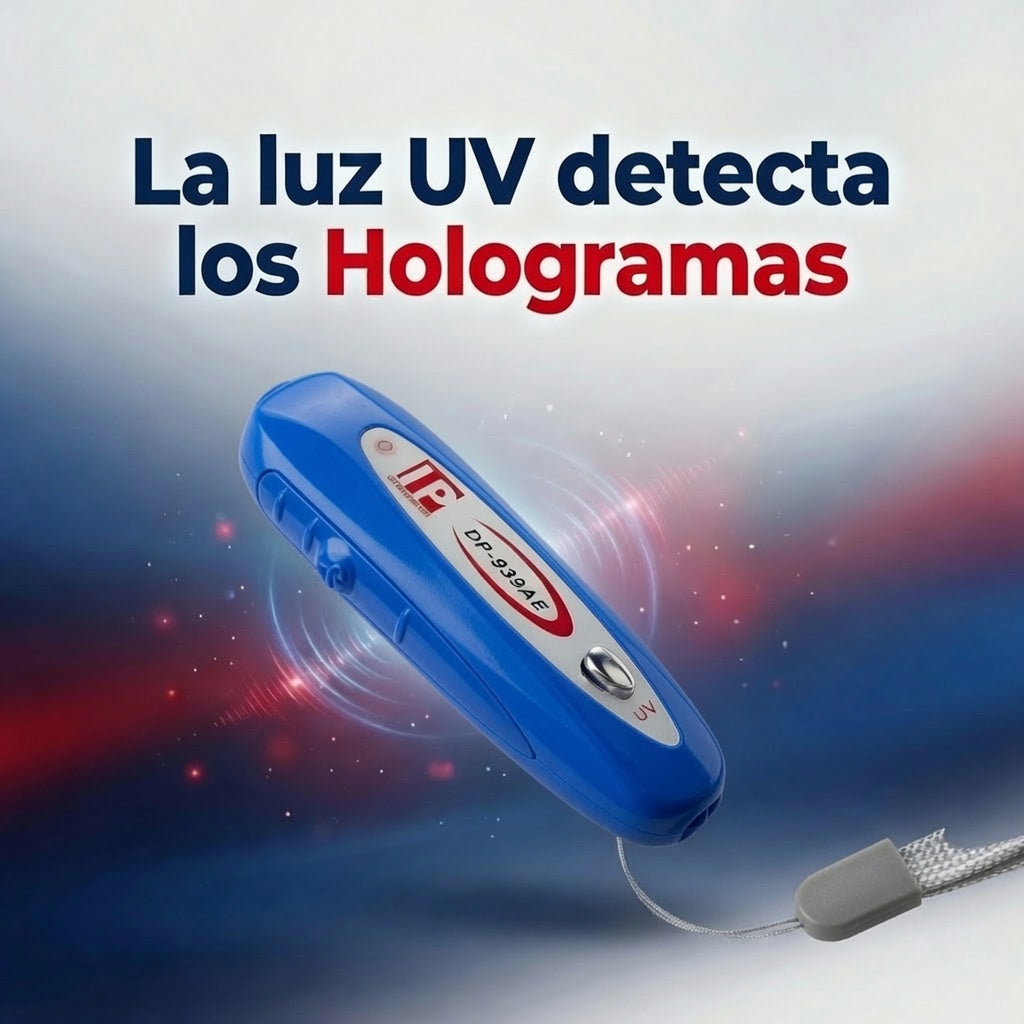 "Detector Probador de Billetes Falsos tipo Llavero" perfecto para el bosillo y el bolso